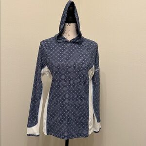 Peter Millar Navy White design Sports Hoodie